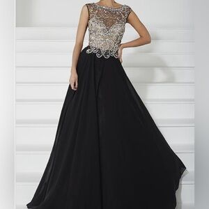 Elegant Black and Silver Evening Gown